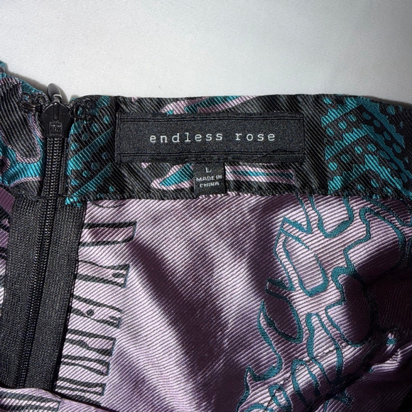 Endless Rose Mixed Animal Print Flared Mini Skirt Gold Rope Swag Size L Festival - Picture 3 of 9